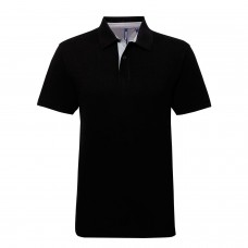 Asquith & Fox Cotton Polo With Oxford Fabric Insert