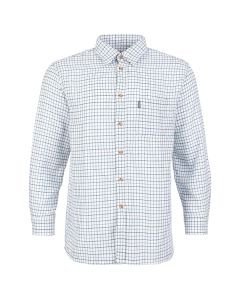 FORT Tattersall Shirt - Check Cotton Work Shirt with Long Sleeves and Button Front Design, Pleated Back, Single Chest Pocket