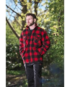 Fort Portman Shacket - Sherpa Fleece Lined, Padded Sleeves, Button Front Fastening, Full Length Front Zip, Adjustable Sided Cuffs