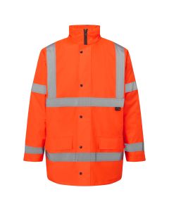 FORT HI VIS MOTORWAY JACKET - Waterproof and Windproof Fabric, Embroidery Access, Two-Way Zip, Quilted Lining