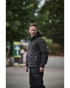 TUFFSTUFF Stratford Softshell Jacket - Waterproof Zips, Adjustable Hood, Water Resistant, Bonded Fleece Backing
