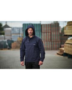 TUFFSTUFF Sutherland Unlined Windbreaker Jacket - Packaway Hood, Taped Seams, Zipped Side Opening, Kangaroo Pocket