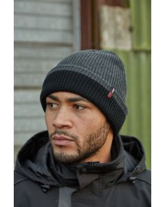 TUFFSTUFF Pro Work Two Tone Beanie - Trades Winter Warmth and Durability, Thinsulate Lined, Chunky Knit