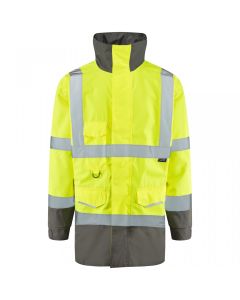 Leo Workwear TORRIDGE Leo EcoViz 5K Breathable Anorak - Detachable Hood, Two Way Chunky Main Zip, Mobile Phone Pocket