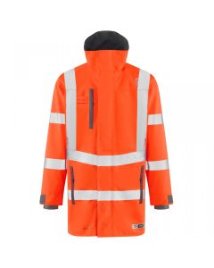 Leo Workwear EASTLEIGH Leo EcoViz 10K Performance+ Breathable Anorak - Zip Secured Chest Pocket, 3 Piece Concealed Hood