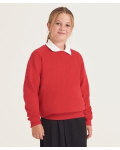 AWDis Kids Raglan Sweatshirt – Soft Cotton Face, Crew Neck, Durable Stitching