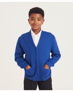 AWDis Academy Kids Cotton Cardigan - Taped Neck, Twin Needle Stitching