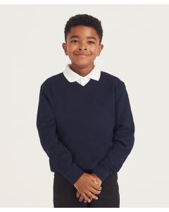 AWDis Academy Kids V-Neck Sweatshirt - Ribbed Neckline, Cuffs, And Hem