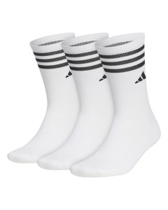 Adidas Men’s Crew Socks – Pack of 3, Elastic Rib Cuff, Compression Instep