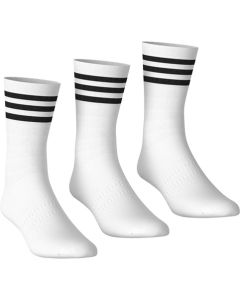adidas® 3-Pack Crew Socks - Cushioned Sole Support and Ribbed Fit, Crew Length, Arch Compression, Padded Heel