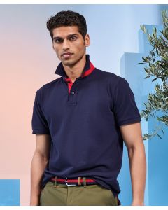 Asquith & Fox Men's Classic Fit Contrast Polo – Knitted Collar & Cuffs, Side Vents