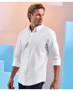 Asquith & Fox Men's Cotton Long Sleeve Oxford Shirt - Traditional Collar, Structured Shape, Adjustable Cuff Design