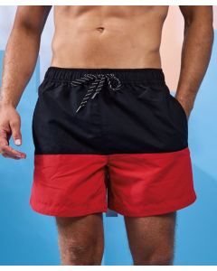 Asquith & Fox Block Colour Swim Shorts - Panel Detailing, Adjustable Drawcord, Elasticated Waistband, Smooth Finish