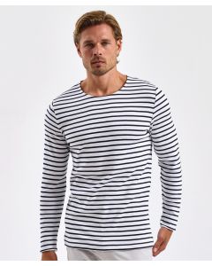 Asquith & Fox Men's Marinière Coastal Long Sleeve Tee – Nautical-Inspired, Wide Neckline