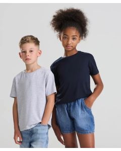 The AWDis Kids 180 T Classic Fit Cotton T-Shirt for Printing, Ribbed Crew Neck, Twin Needle Stitching, Ringspun Cotton