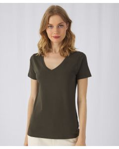 B&C Collection Women’s V-Neck T-Shirt – 100% Organic Cotton, Short Sleeves