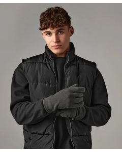 Beechfield Recycled Fleece Gloves – Sustainable Thermal Handwear, Elasticated Wrist, Pairing Clip, Ultra Thermal