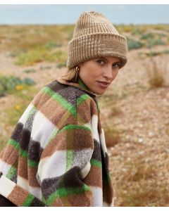 Beechfield Chunky Knit Reverse Patch Beanie - Heritage Winter Hat, Heavyweight Multi Yarn Design, Reverse Knit Cuff, Double Layer