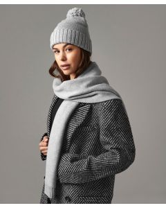 Beechfield Knitted Scarf and Beanie Gift Set – Single Layer Knit, Luxury Soft Touch Yarn, Ribbed Cuff Beanie, Two Piece Set