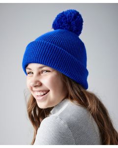 Beechfield Junior Reflective Bobble Beanie – 100% Acrylic, Hi-Viz Pom, Unisex