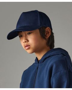 Beechfield Junior Organic Cotton 5-Panel Cap - Custom Branding, Structured Front Panels, Pre-Curved Peak, Size Adjuster