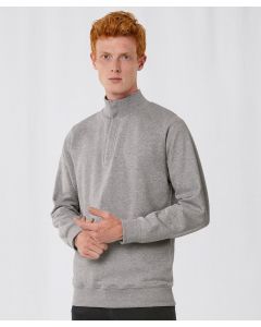 B&C Collection Men’s Quarter Zip Sweatshirt – 80% Cotton, Long Sleeves, Rib Collar
