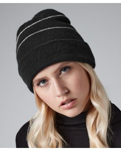 Beechfield High Visibility Beanie – 100% Acrylic, Hi-Viz Reflective Stripes, Cuffed