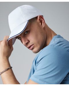  Beechfield 5 Panel Cap with Piped Peak – 100% Cotton Twill, Adjustable Fit