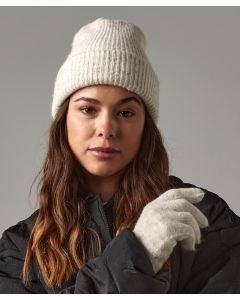 Beechfield Cosy Ribbed Beanie – Soft Touch Rib Knit Hat, Luxury Soft Touch Yarn, Double Layer Knit, Cuffed Design