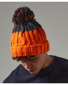 Beechfield Apres Unisex Winter Pom Beanie – 100% Acrylic, Cable Knit, Cuffed