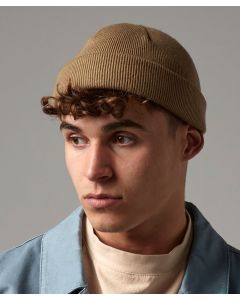 Beechfield Recycled Mini Fisherman Beanie – Ribbed Knit Hat, Double Turn-Up Cuff Design, Shallow Crown, Optimal Decoration