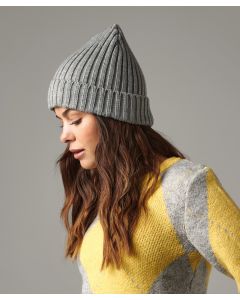 Beechfield Chunky Heavy Ribbed Beanie – Tear Away Label, Cuffed Design