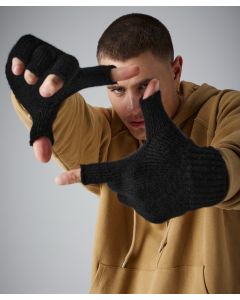 Beechfield Fingerless Gloves – Stretch Knit, Ribbed Cuffs, Everyday Wear Glove
