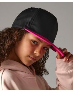Beechfield Youth Snapback Cap – Lightweight, Retro Style, Flat Peak Lids Hat