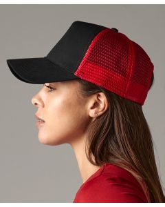 Beechfield Snapback Trucker Hat – 100% Cotton Front, Mesh Back Panel, Adjustable