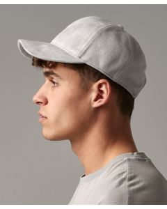 Beechfield Faux Suede 6-Panel Mid Profile Cap – Textured Strapback Hat with Buckle