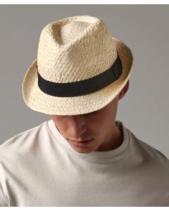 Beechfield Festival Trilby Hat – Paper Straw, Handmade, Unisex Styling, Breathable