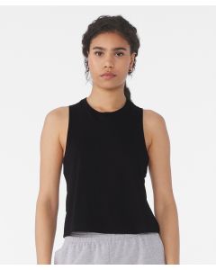 Bella+Canvas Women’s Racerback Cropped Tank – Lightweight, Relaxed Fit, Raw-Edge Armholes