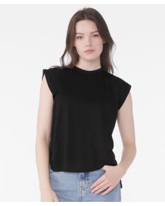 Bella+Canvas Women's Flowy Rolled Cuff Muscle Tee – Draped Fit, Side-Seamed
