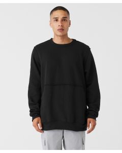 Bella+Canvas Unisex Raw Seam Crew Pullover – Oversized Fit, Oversize Kangaroo Pocket