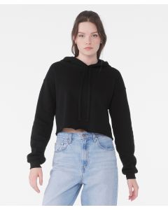 Bella+Canvas Women’s Cropped Fleece Hoodie – Airlume Cotton, Matching Drawstrings