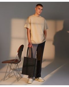 Bagbase Large Felt Tote Bag – Leather Look, Hand or Shoulder Carry Handles