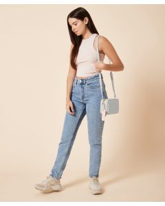 Bagbase Boutique Structured Cross Bag – Soft Feel, Adjustable Strap, Gold Zip Detail