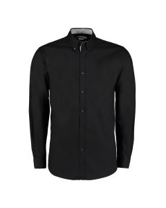 Kustom Kit Contrast Premium Oxford Shirt (button Down Collar) Long Sleeve