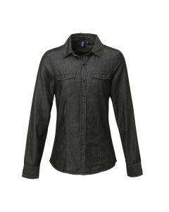 Premier Women's Jeans Stitch Denim Blouse