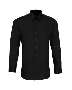 Premier Colours Poplin Fitted Long Sleeve Shirt
