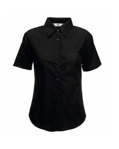Fruit Of The Loom Lady-fit Poplin Short Sleeve Blouse