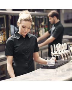 Fruit Of The Loom Lady-fit Oxford Short Sleeve Blouse