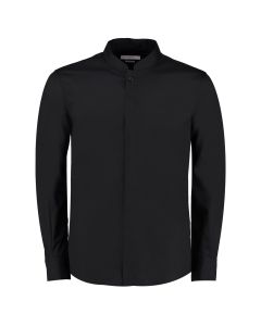 Kustom Kit Mandarin Collar Fitted Shirt Long Sleeved