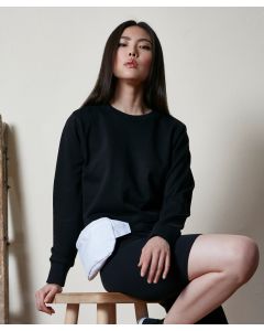 Build Your Brand Women's Terry Cropped Crew – Soft Cotton Blend, Collar With No Pockets, Urban Street Style